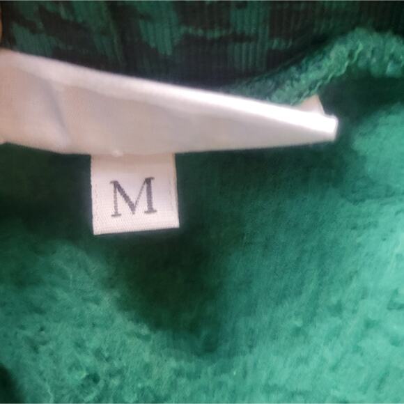 Bryn Walker Houndstooth Mock Neck Pullover Green Size M - Picture 5 of 8